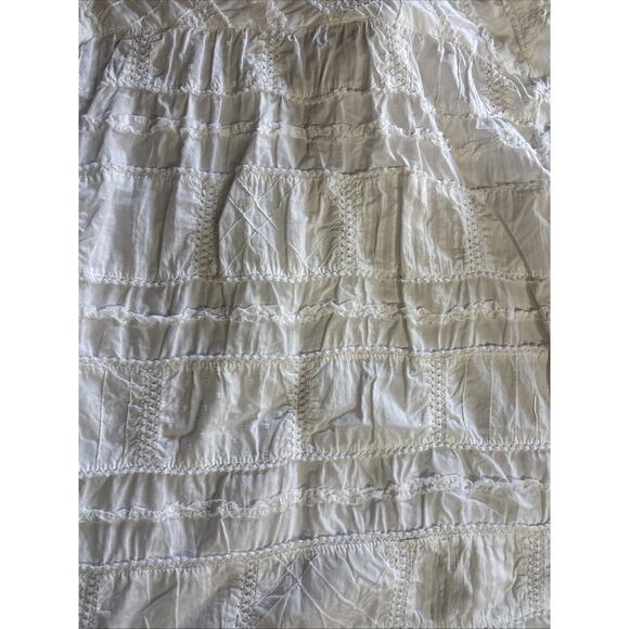 Dylan Highline Cotton Patchwork Long Sleeve Women Sz S 1/4 Button Sundance White - Picture 8 of 8